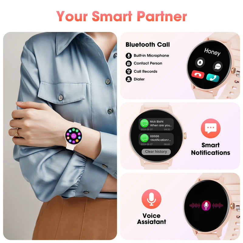 Karchilor 2024 Women’s Smartwatch Bluetooth Call 1.39" Touch Screen