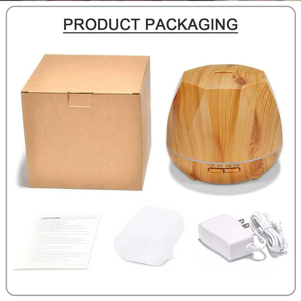 Remote Control Ultrasonic Humidifier Essential Oil Diffuser With 7 Color LED