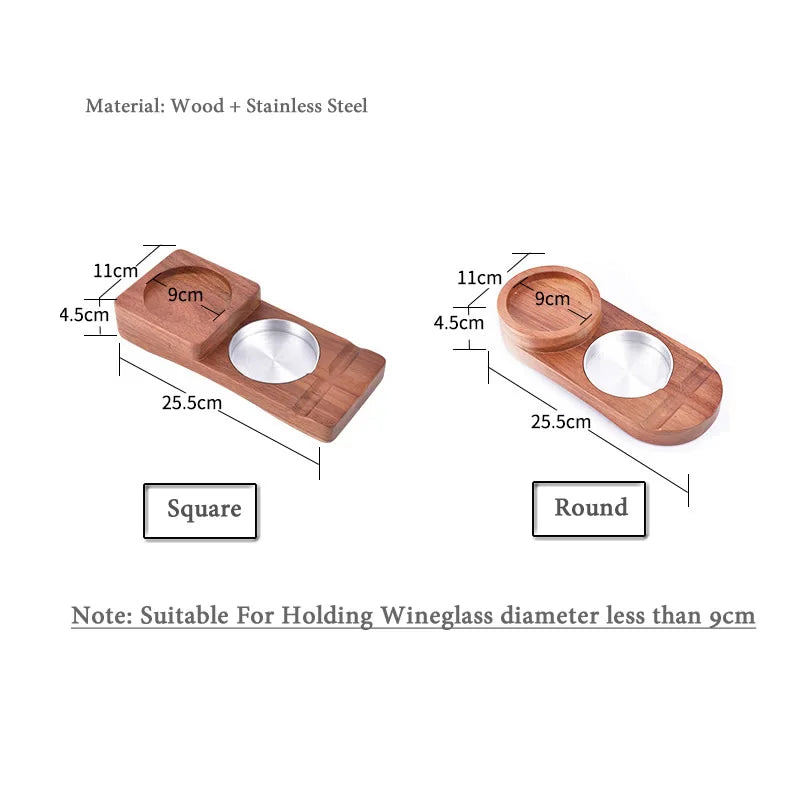 Wood Desk 2-In-1 Whiskey Wine Glass Holder, Ashtray Cigar Holder