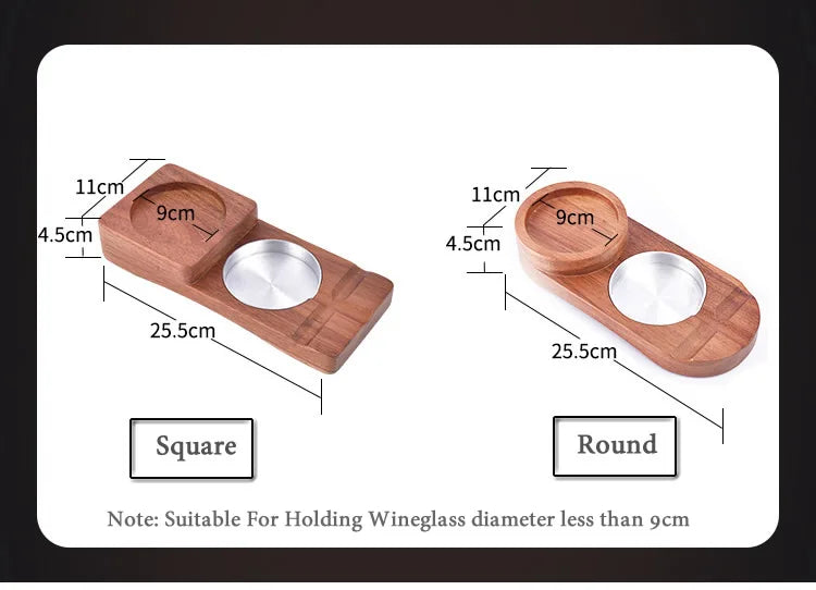Wood Desk 2-In-1 Whiskey Wine Glass Holder, Ashtray Cigar Holder