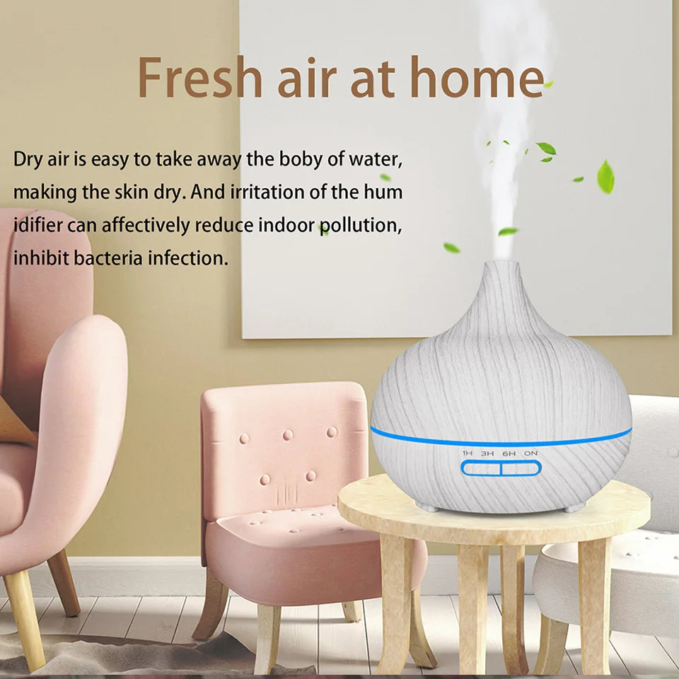 Remote Control Ultrasonic Humidifier Essential Oil Diffuser With 7 Color LED