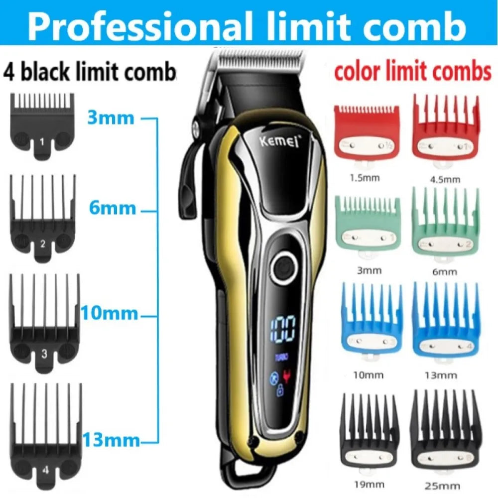 Kemei 1990 professional men's hair clipper with LCD display