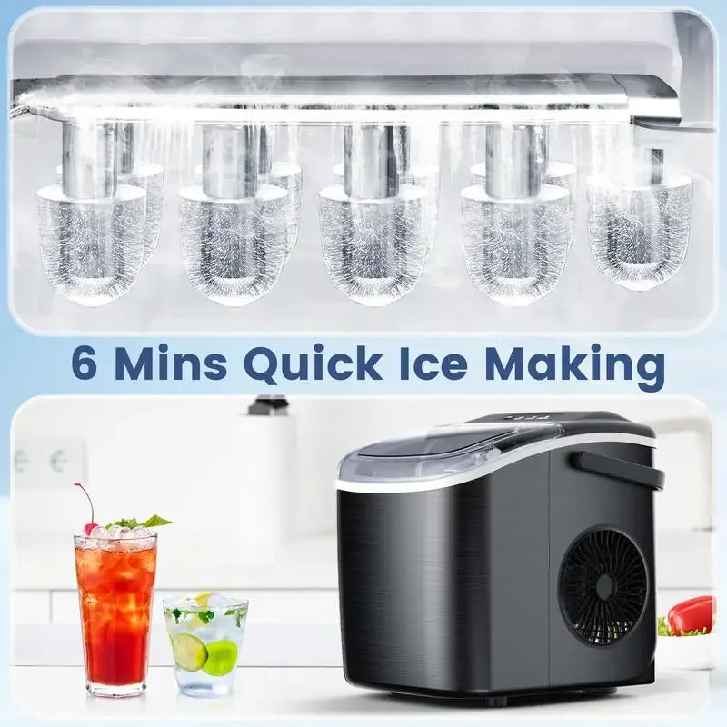 COWSAR Bullet Ice Maker - Portable Countertop Self-Cleaning Ice Maker