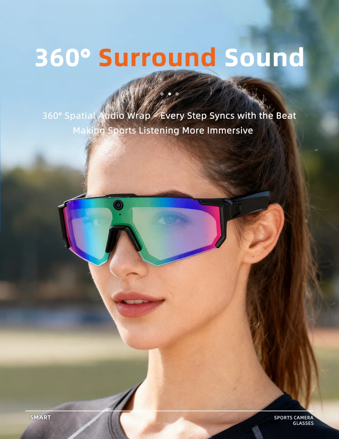 2026 Smart Sport Goggles 800W HD Anti-shake Action Camera Surroud Sound