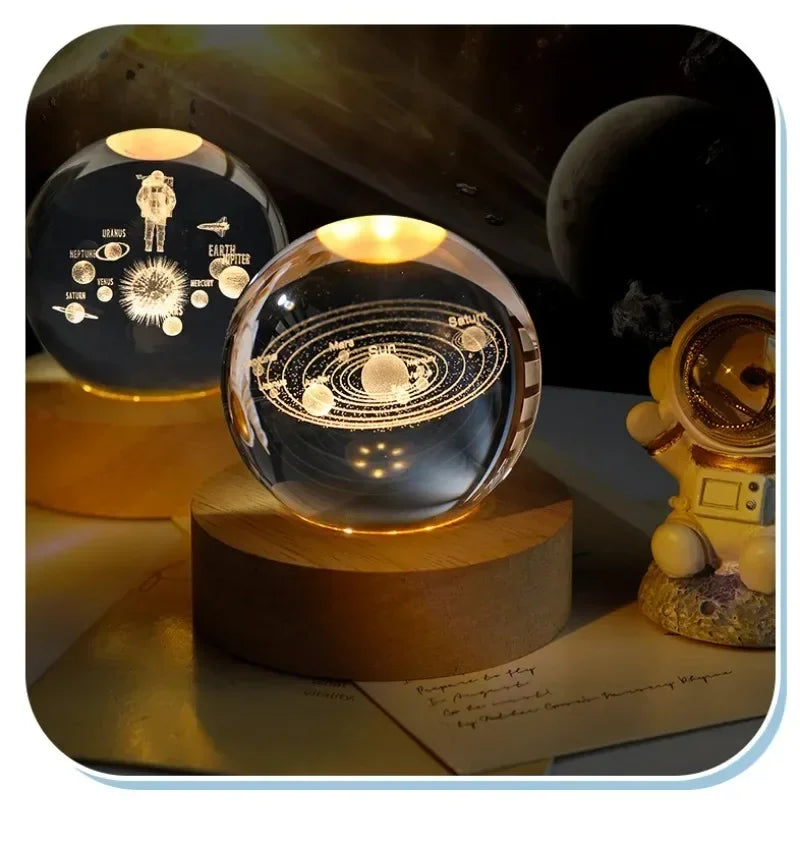 Clear Glass Galaxy Globe Night Light Crystal Ball Lamp