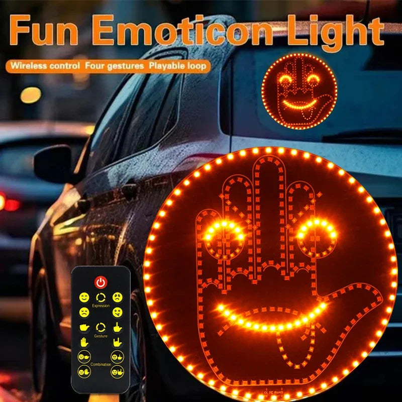 Expression Fun Gesture LED Car Rear Windshield Display Sign