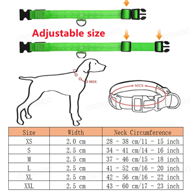 3 Modes Dog Luminous LED USB Charging Collar