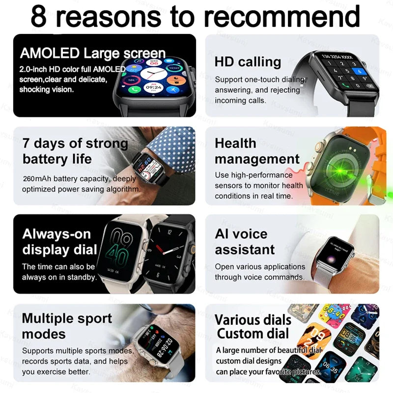 2026 Women Fashion Ultra Smartwatche 2.01"AMOLED Full Touch Screen For Android IOS