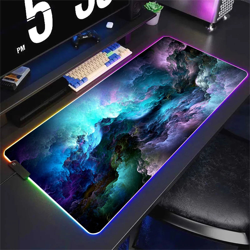 Universe RGB Large Backlit LED Luminous Gaming Mousepad