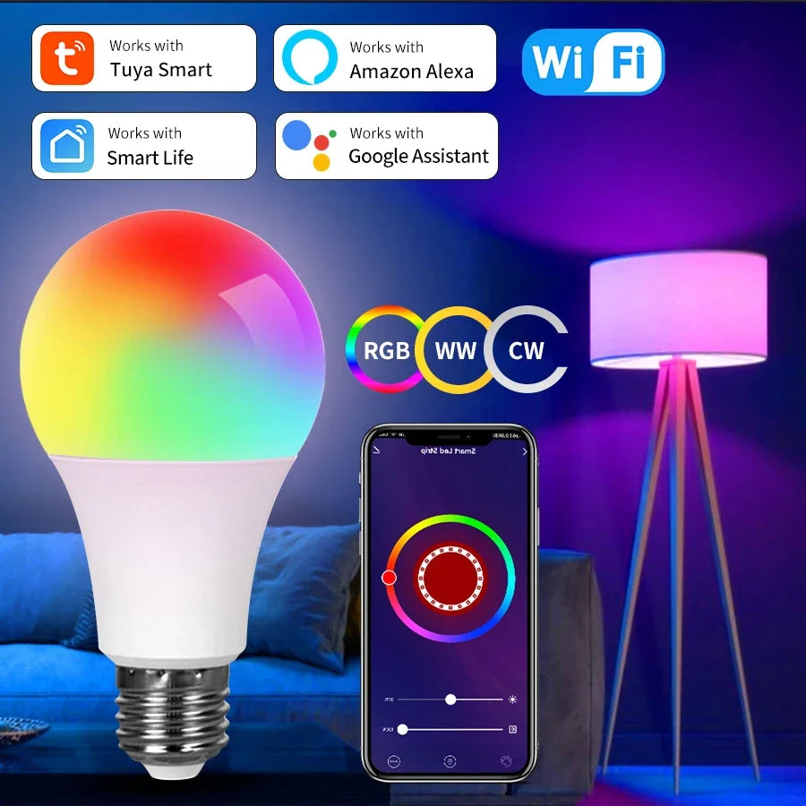 Tuya Smart WiFi LED Bulb – RGB Voice-Controlled Light