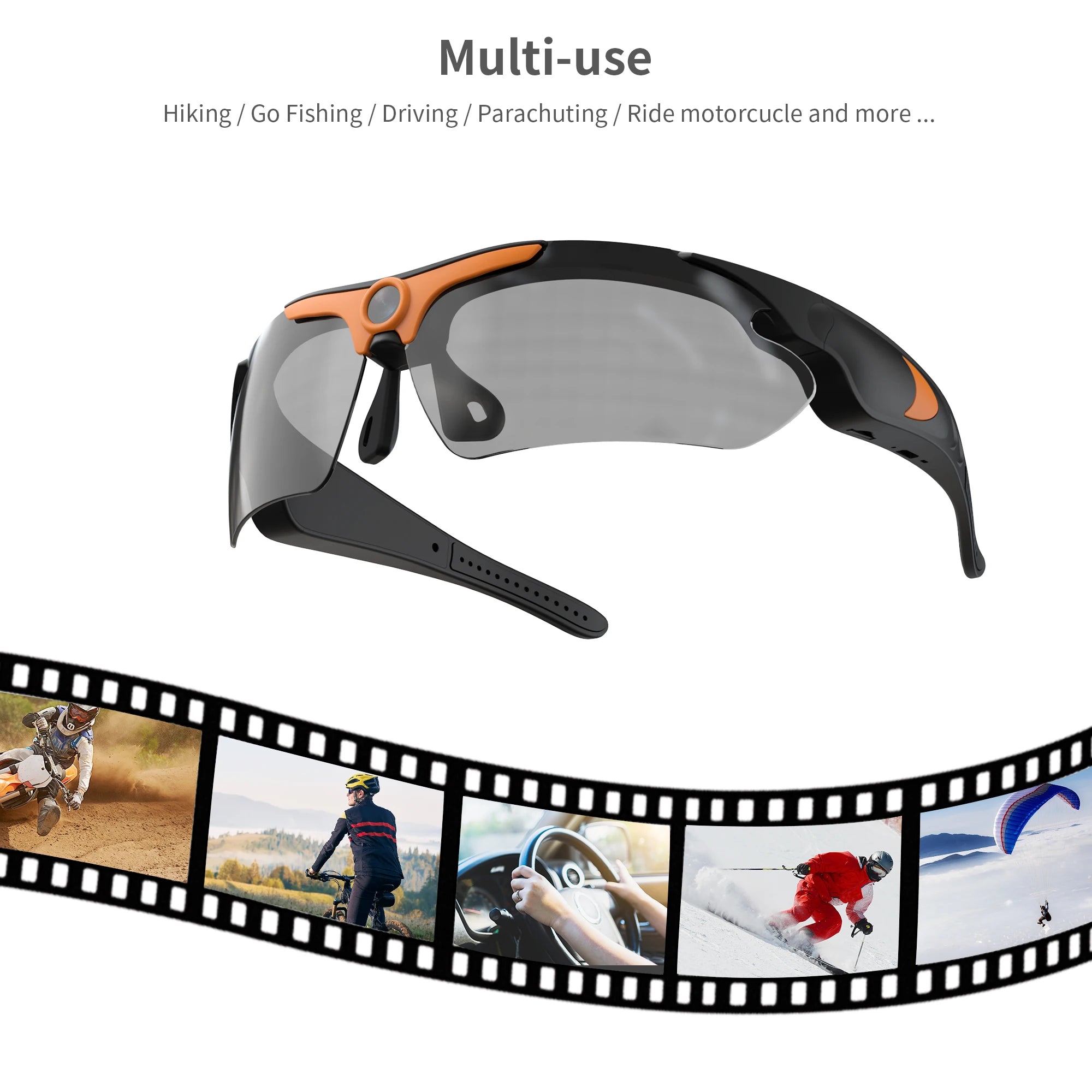 Polarized Lens Sports Sunglasses with HD Camera and Video Recording