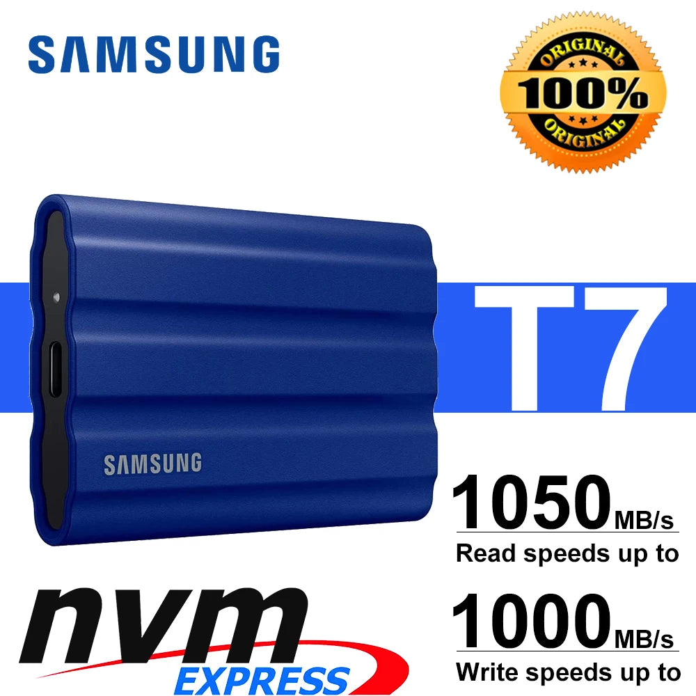 Samsung T7 - 1TB, 2TB & 4TB High-Speed Portable External Solid State Drive