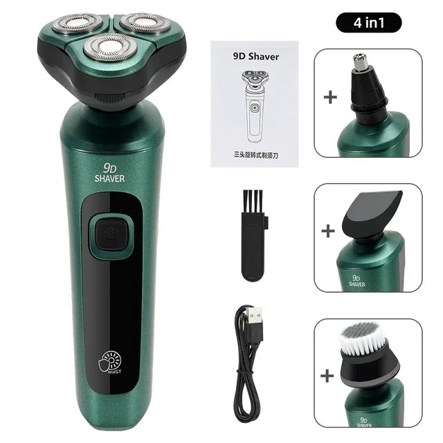 Smart USB Rechargeable LCD Digital Display Three-head Floating Razor