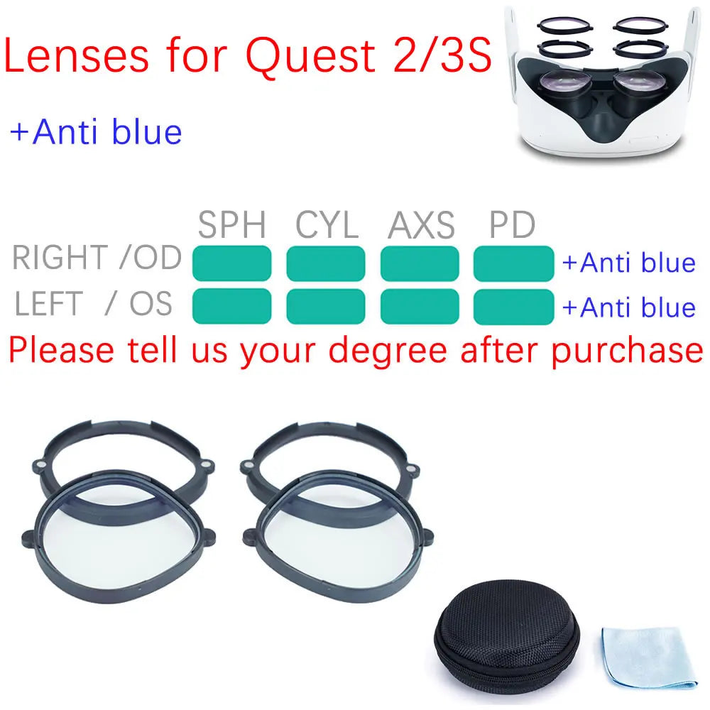 VR Prescription Lenses for Oculus Quest 2/3, PS VR2, PICO 4