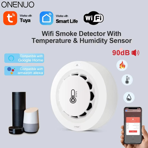 3 In1 Smart WiFi Smoke Alarm Temperature And Humidity Detection
