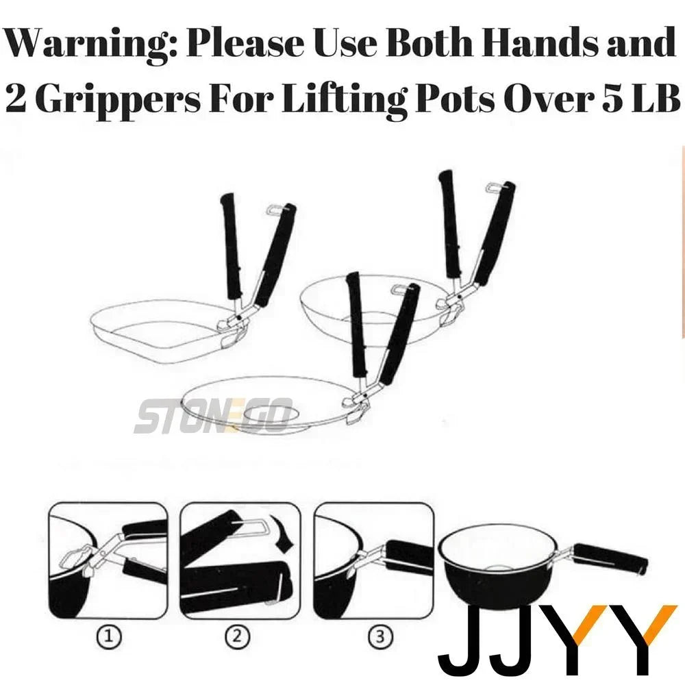 JJYY Stainless Steel Bowl Clip & Silicone Gloves Set