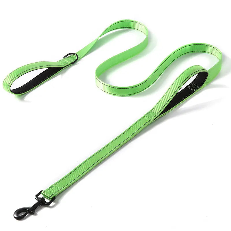 1.2/1.5/1.8m Heavy Duty Double Handle Nylon Dog Leash