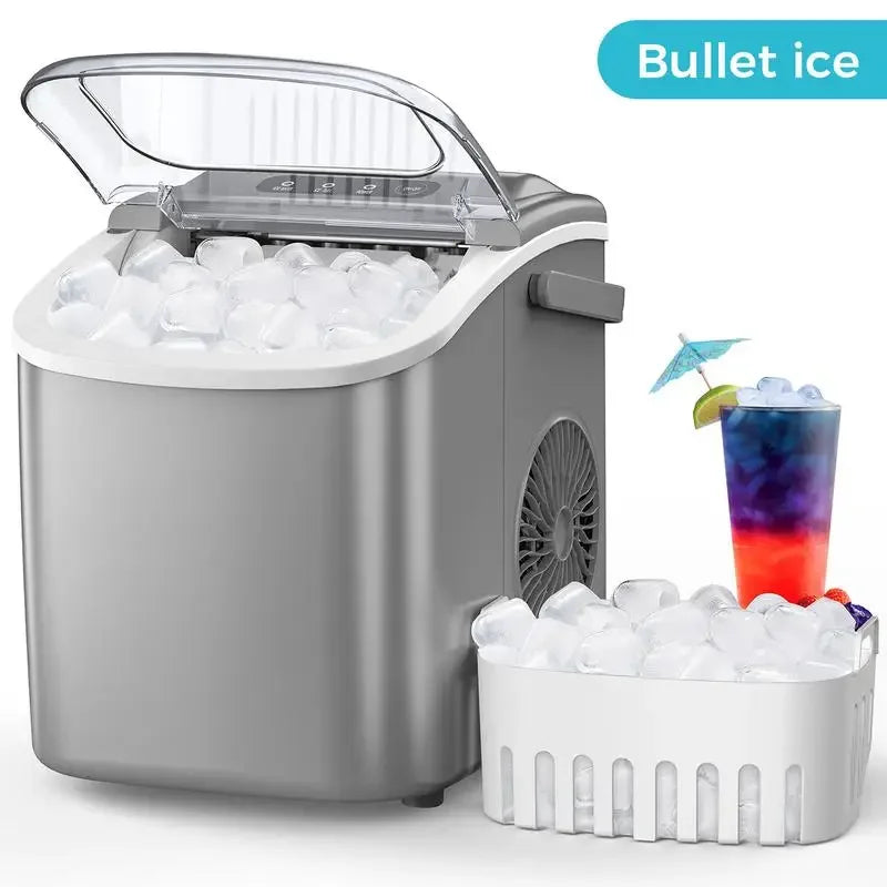 COWSAR Bullet Ice Maker - Portable Countertop Self-Cleaning Ice Maker