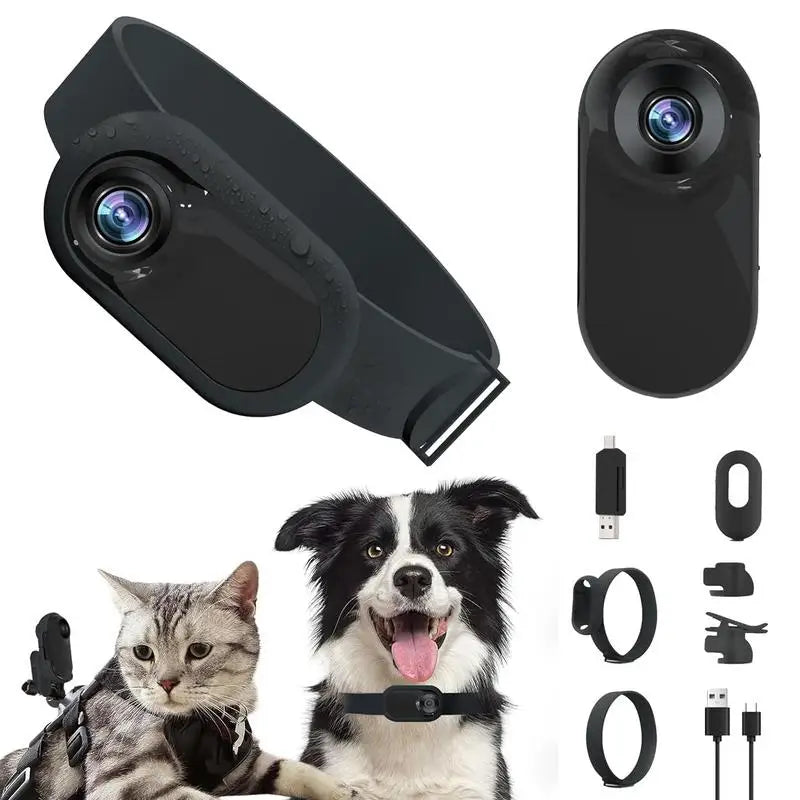 Pet Collar Camera HD 1080P with LCD Display