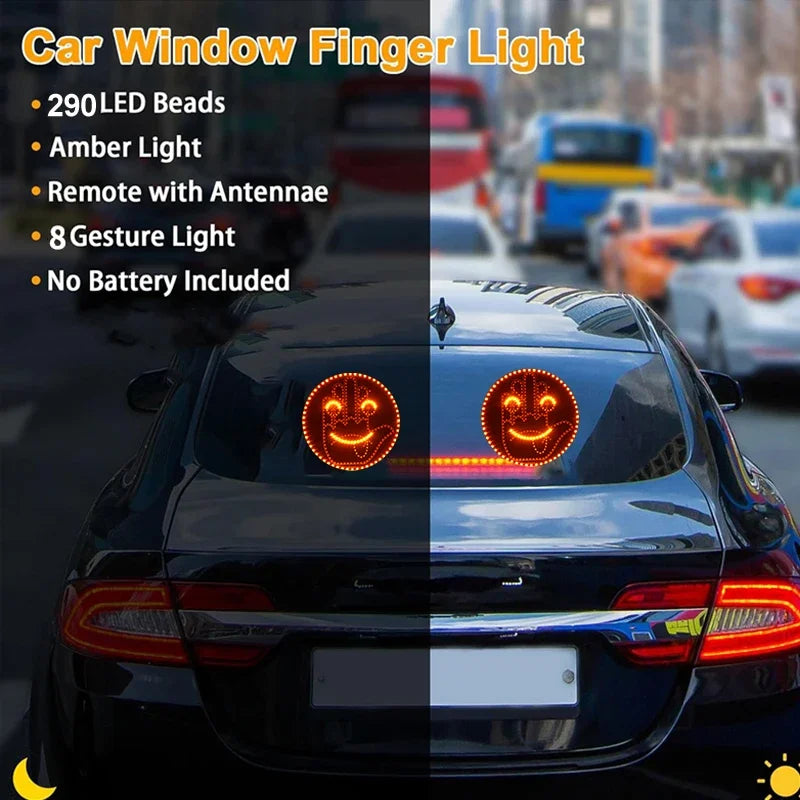 Expression Fun Gesture LED Car Rear Windshield Display Sign