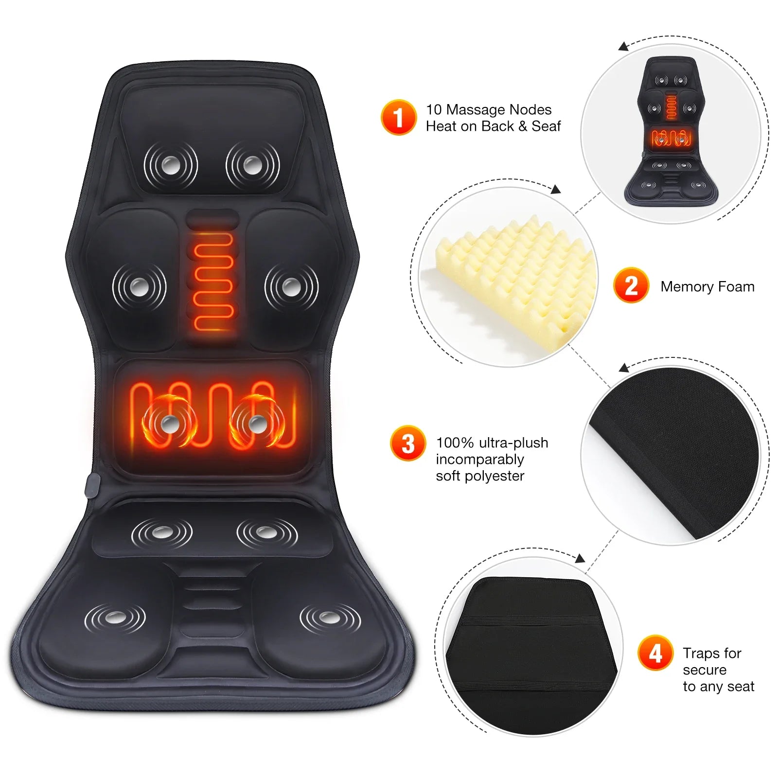 Electric Back Massager with Infrared Heat