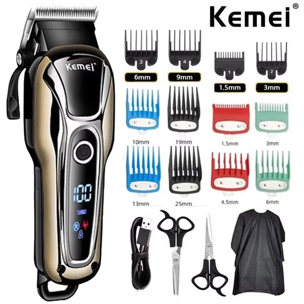 Kemei 1990 professional men's hair clipper with LCD display