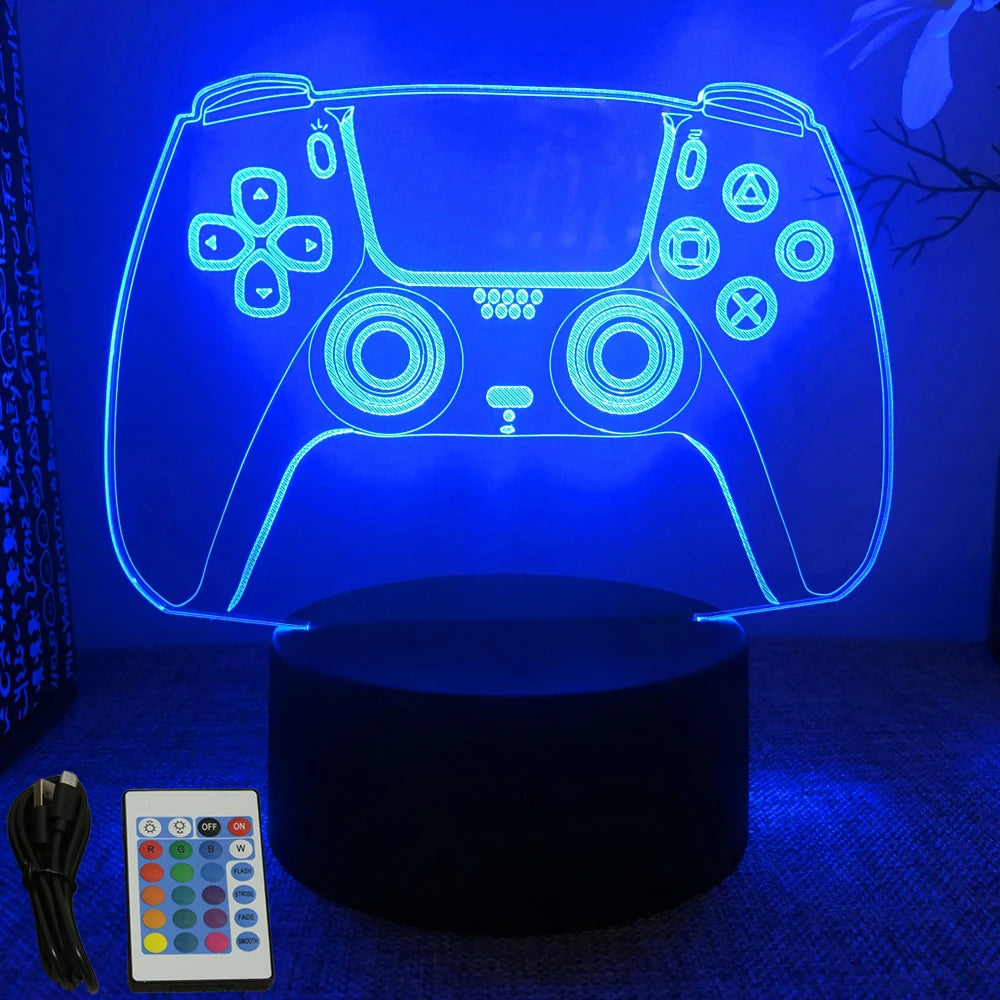 NEON GAMER 3D Lamp - LED Night Light