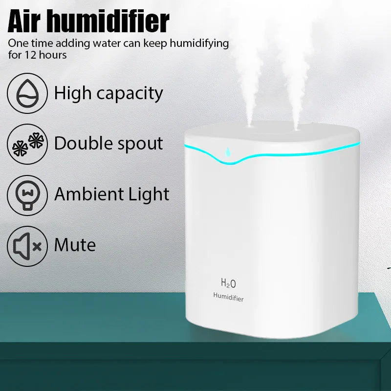 2000ML Double Spray Air Humidifier and Essential Oil Diffuser