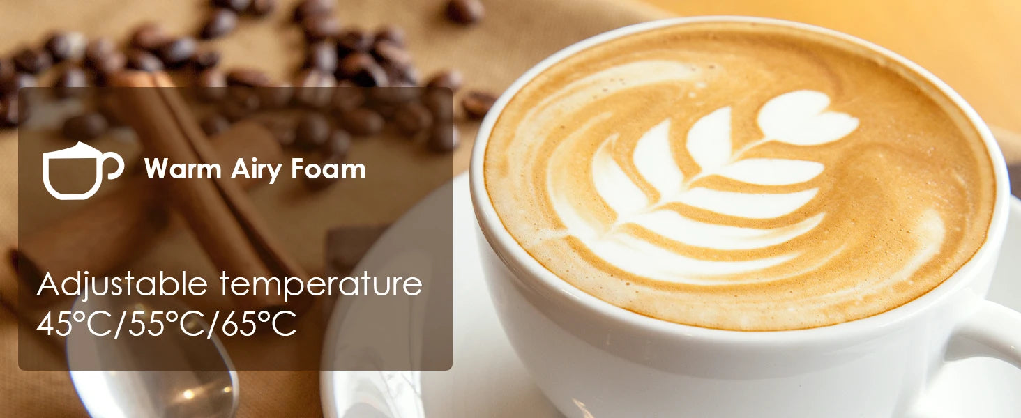 5-in-1 Hot & Cold Milk Frother with LED Touch Screen