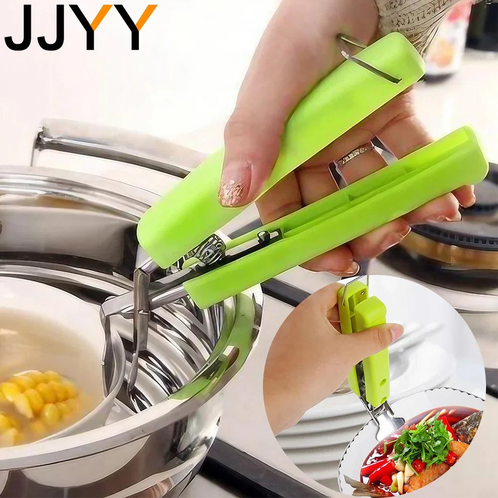 JJYY Stainless Steel Bowl Clip & Silicone Gloves Set