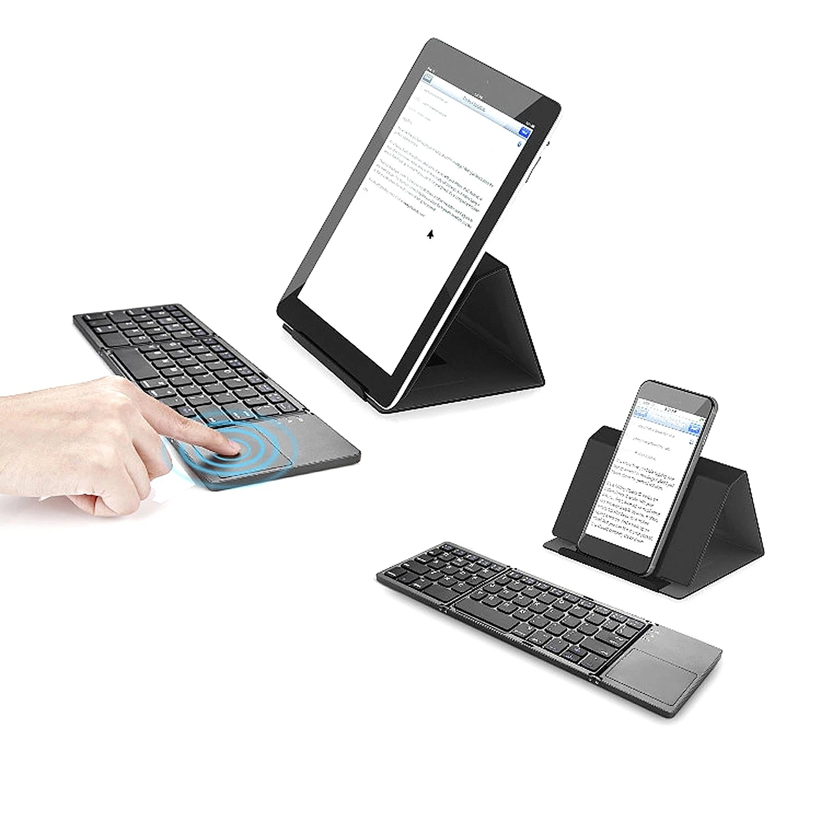 64-key Wireless BT Keyboard Rechargeable Foldable Keyboard