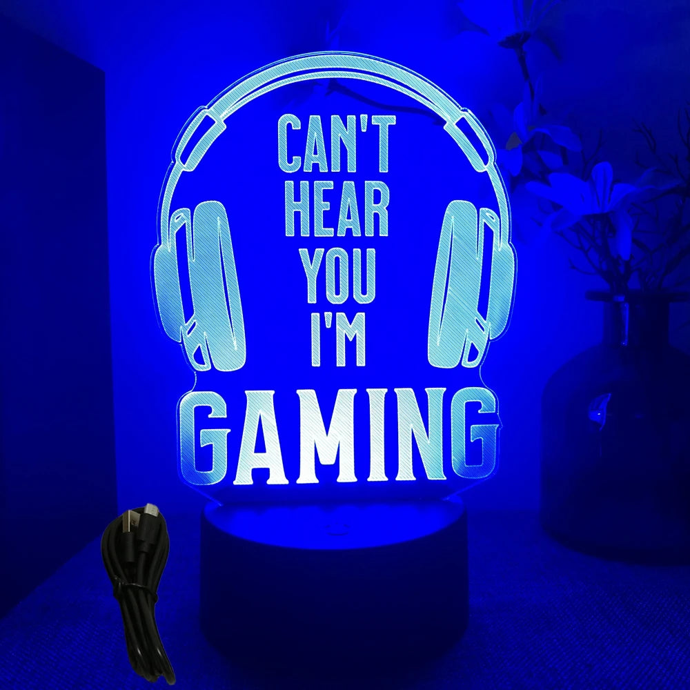 NEON GAMER 3D Lamp - LED Night Light