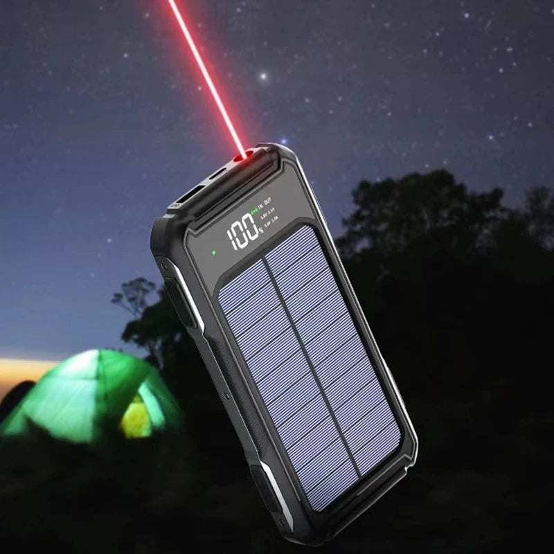 200000mah Ultra Capacity Solar Mobile Power Bank Fast Charging 4-in-1 Built In Cable