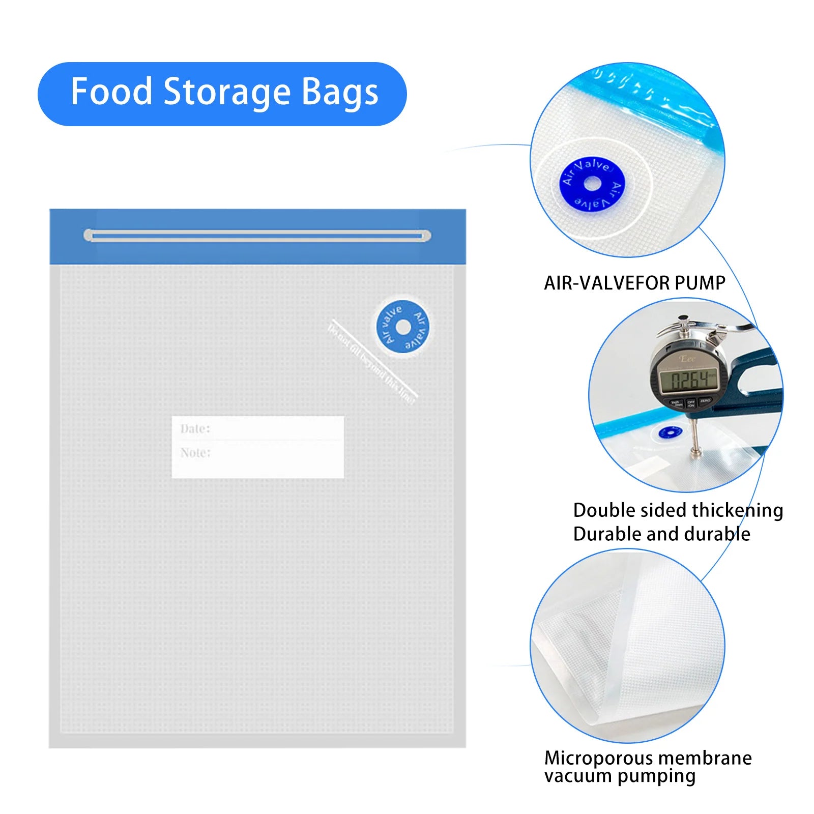 5-20pcs Food Vacuum Bags