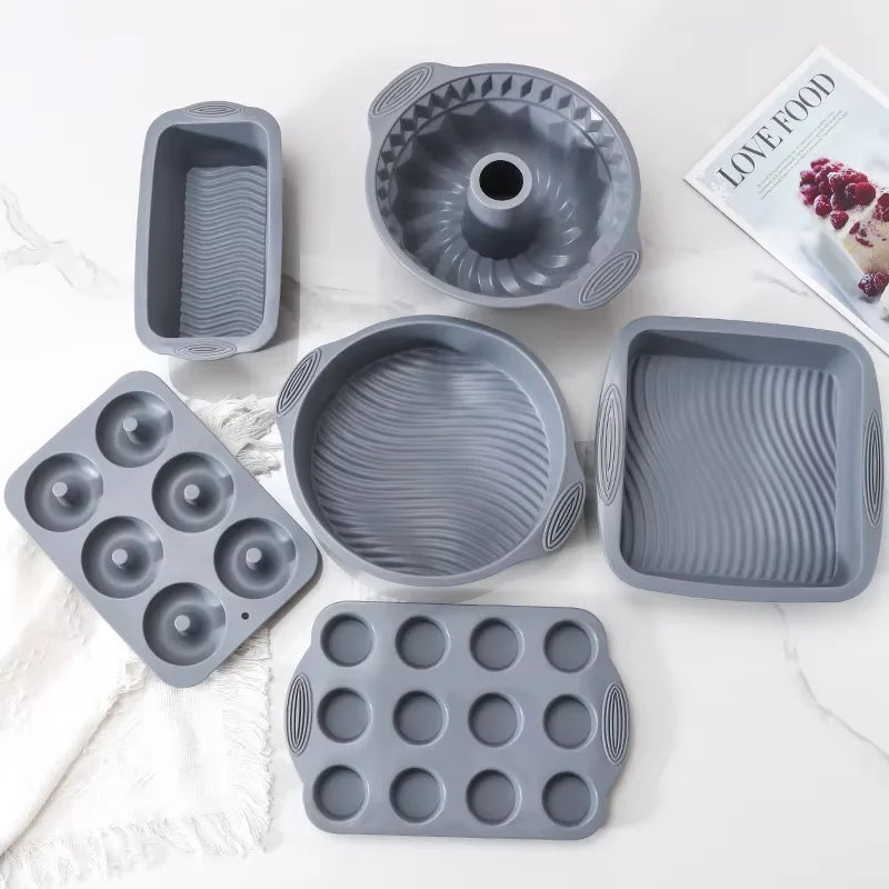 Gray Silicone High Temperature Resistant Cake Pan Cake Mold Muffin Pan Bread Pan