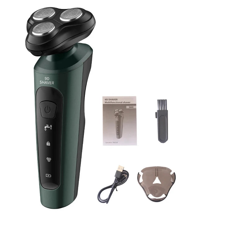 Electric Waterproof Rechargeable Razor with Rotary Blades