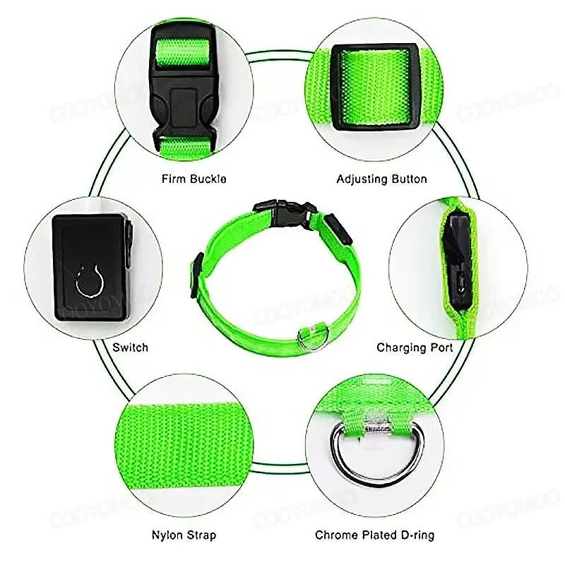 3 Modes Dog Luminous LED USB Charging Collar