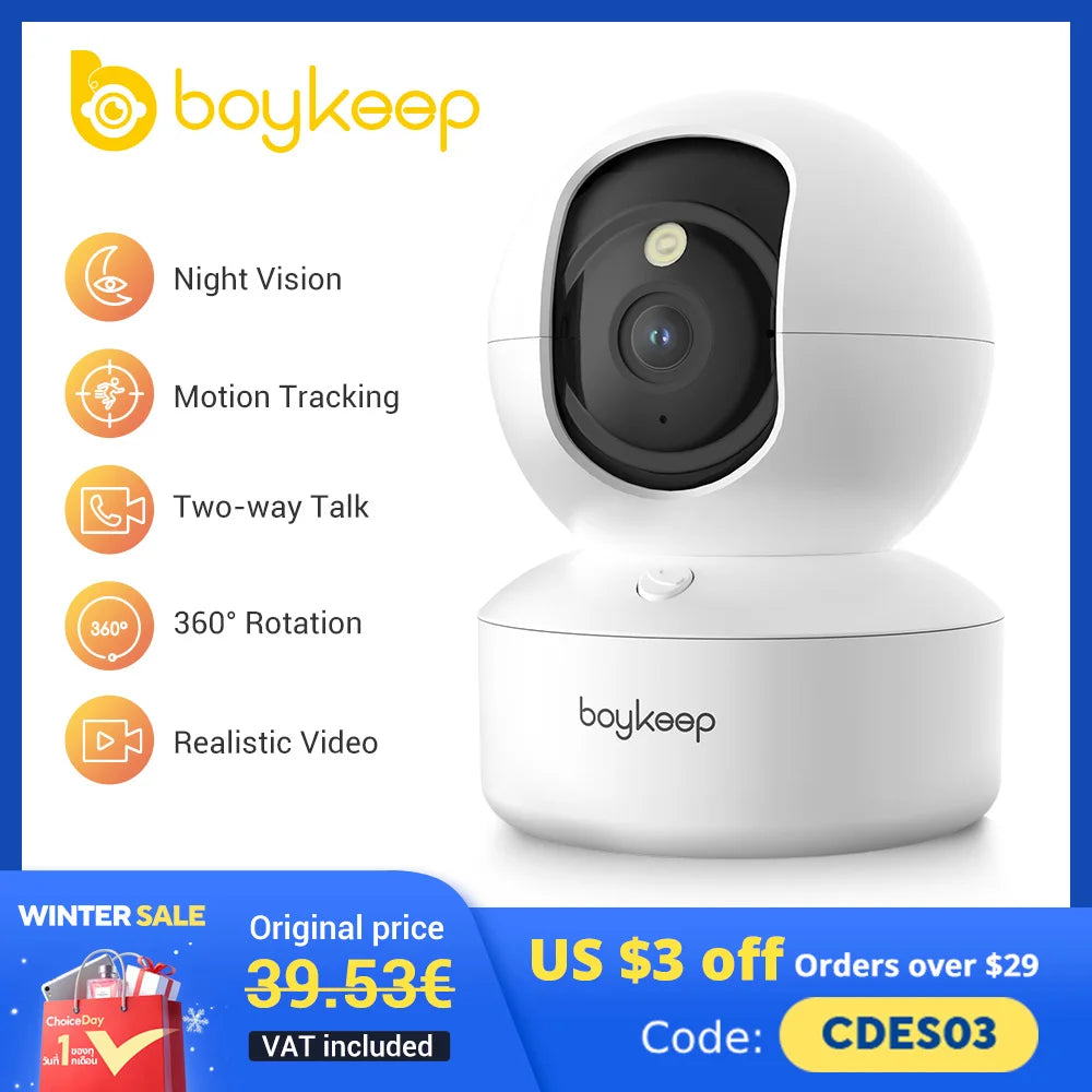 BoyKeep 3MP 5G WiFi Smart Baby Monitor Camera