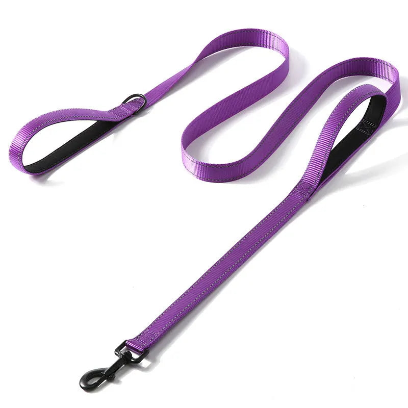 1.2/1.5/1.8m Heavy Duty Double Handle Nylon Dog Leash