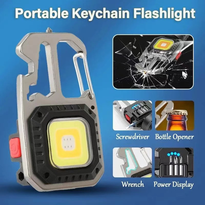 Multifunction Rechargeable Emergency Keychain lighting 7 Modes