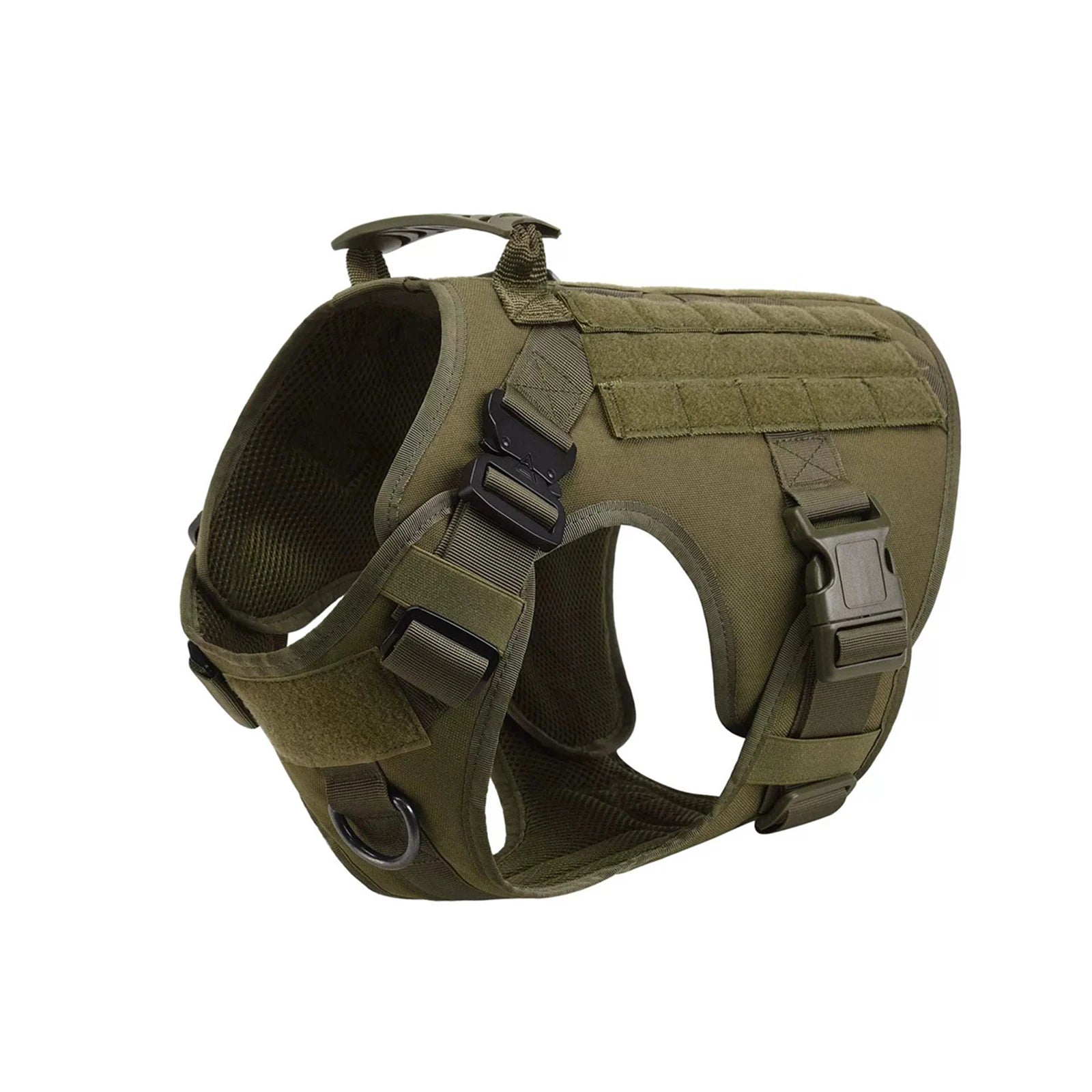 Tactical Dog Walking Vest Harness Collar Leash Molle Pouches