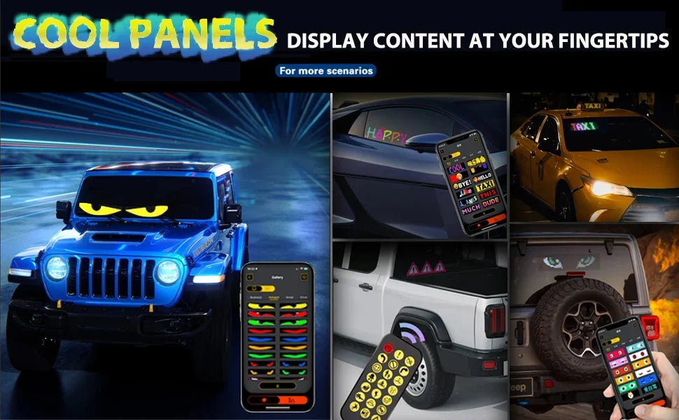 Car Windshield Animated LED Devil's Eye Flexible Folding Screen