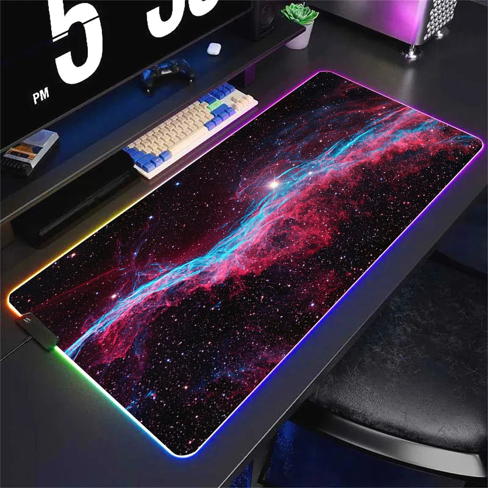 Universe RGB Large Backlit LED Luminous Gaming Mousepad