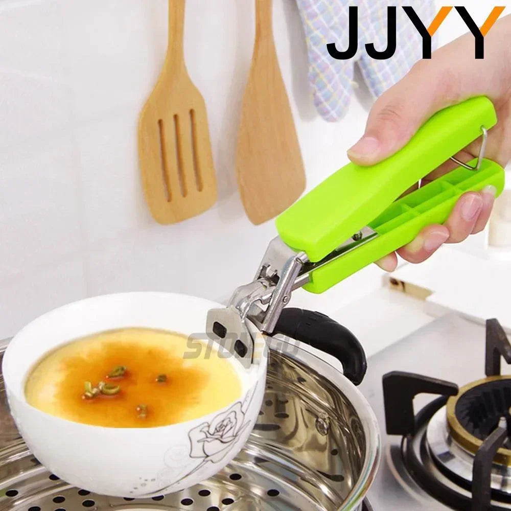 JJYY Stainless Steel Bowl Clip & Silicone Gloves Set