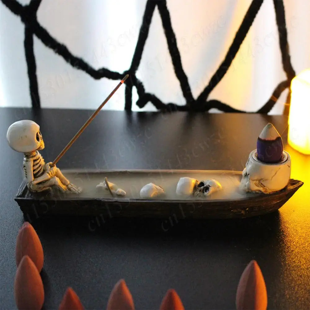 Ghost Skull Incense Holder