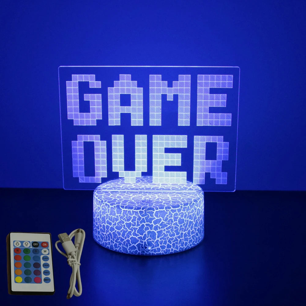 NEON GAMER 3D Lamp - LED Night Light