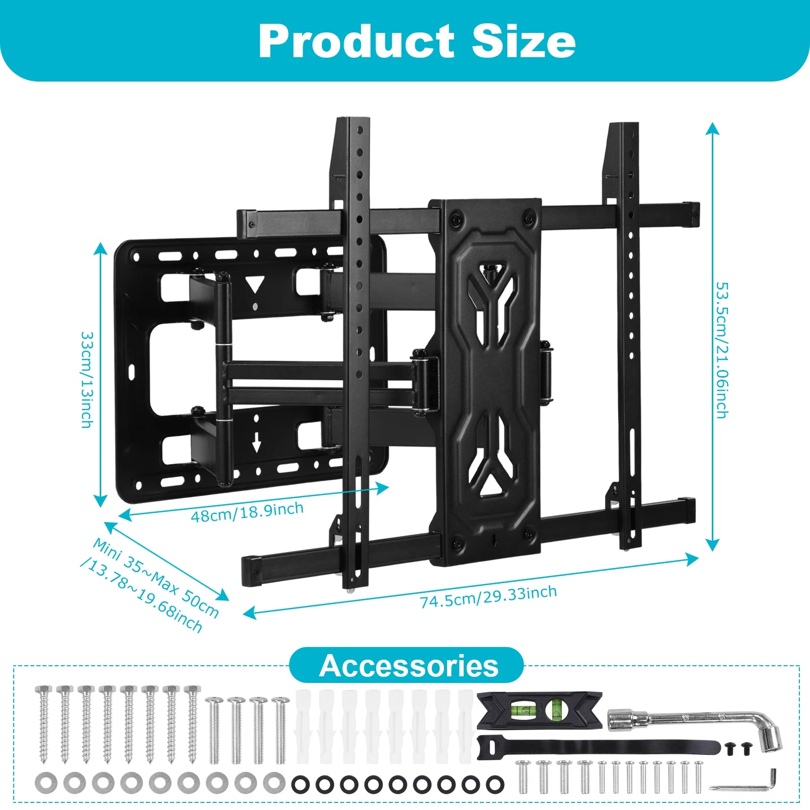 Heavy Duty Telescopic Wall Display Bracket TV Wall Mount