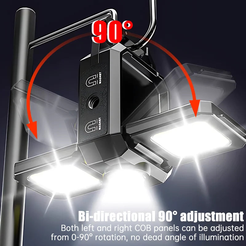 Rechargeable Super Bright Keychain Flashlight With 90° Foldable Side Lights