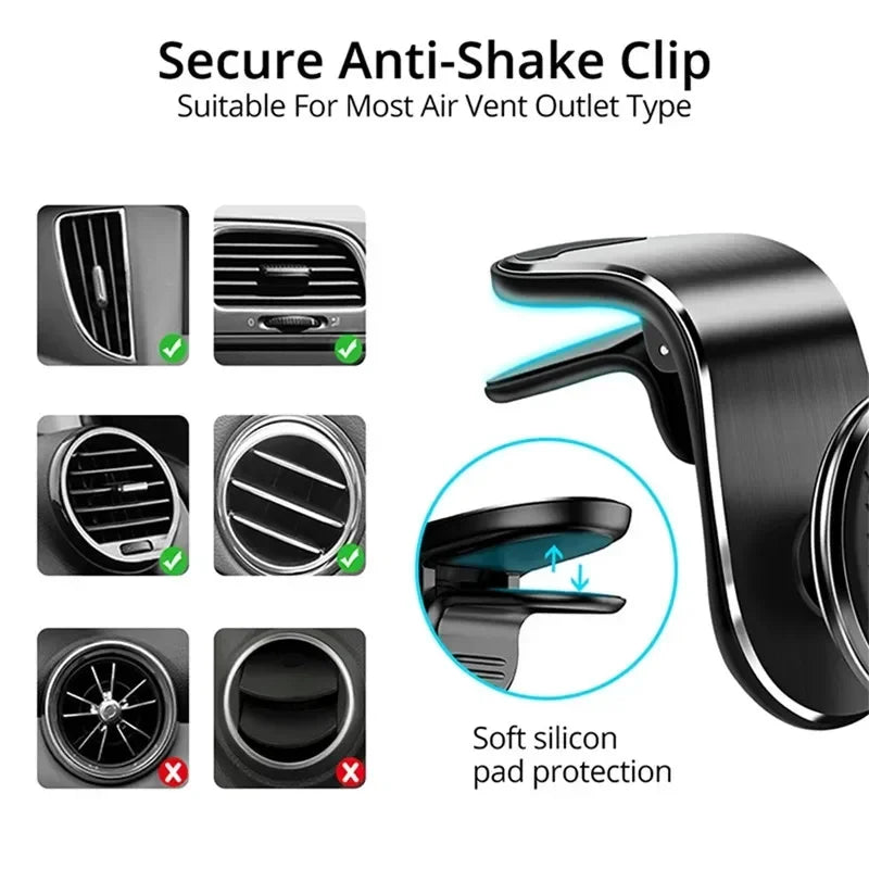 Magnetic Car Phone Holder Air Vent Clip Mount