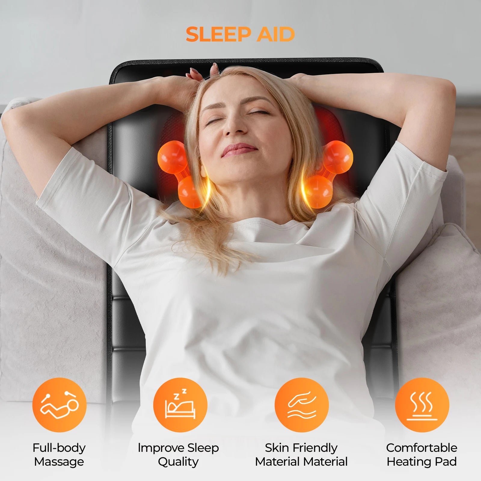 Full Body Shiatsu Massage Mat with Heat, Detachable Massager Pad